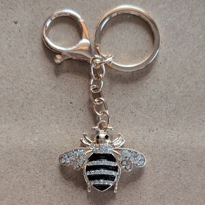 Elegant Gold and Black Bee Keychain Bag Charm
